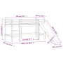 Kinderhochbett mit Rutsche aus schwarzem Massivholz 90x200 cm von , Betten und Lattenroste - Ref: Foro24-835909, Preis: 242,2...
