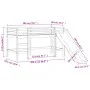 Kinderhochbett mit Rutsche aus schwarzem Massivholz 90x200 cm von , Betten und Lattenroste - Ref: Foro24-835909, Preis: 248,8...
