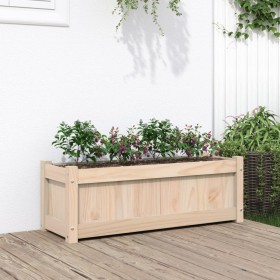 Jardinera de madera maciza de pino 90x31x31 cm