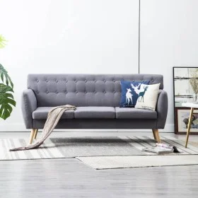 3-Sitzer-Sofa, gepolstert mit hellgrauem Stoff, 172 x 70 x 82 cm von , Sofas - Ref: Foro24-247129, Preis: 256,01 €, Rabatt: %