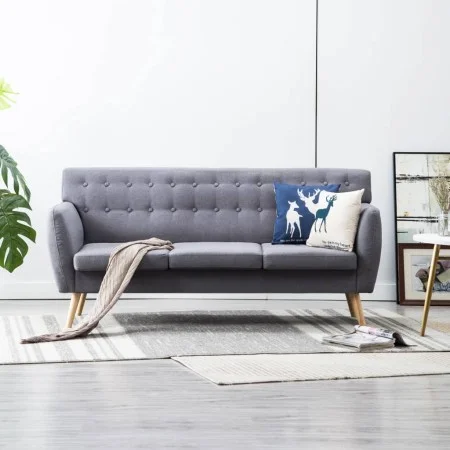 3-seater sofa upholstered in light gray fabric 172x70x82 cm by , Sofas - Ref: Foro24-247129, Price: 256,01 €, Discount: %