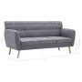 3-seater sofa upholstered in light gray fabric 172x70x82 cm by , Sofas - Ref: Foro24-247129, Price: 256,01 €, Discount: %
