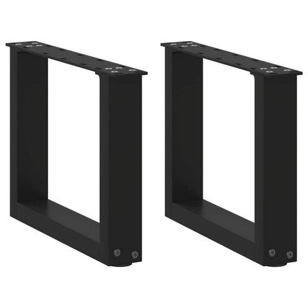 Patas para mesa de centro en forma de U (2 unidades), color negro, 30 x (30-31) cm, acero en Patas para mesas | Comprar online e