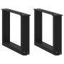 Patas para mesa de centro en forma de U (2 unidades), color negro, 30 x (30-31) cm, acero en Patas para mesas | Comprar online e