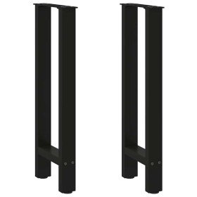 Patas para consola negras (2 unidades, 28 x 72-73 cm, acero) en Patas para mesas | Comprar online en Foro24