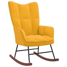 Silla mecedora de terciopelo amarillo mostaza de , Mecedoras - Ref: Foro24-328146, Precio: 108,15 €, Descuento: %