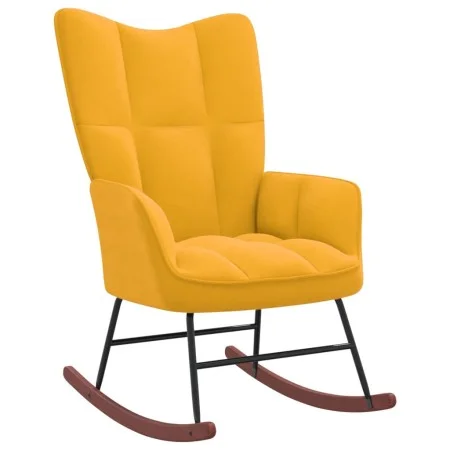 Senfgelber Schaukelstuhl aus Samt von , Schaukelstühle - Ref: Foro24-328146, Preis: 109,66 €, Rabatt: %