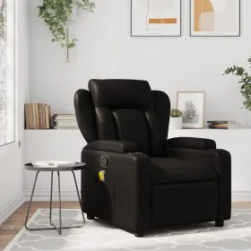 Reclining massage armchair in black synthetic leather by , Armchairs - Ref: Foro24-372434, Price: 261,93 €, Discount: %