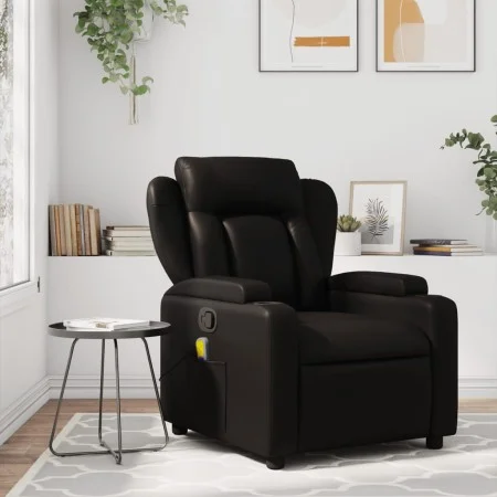 Reclining massage armchair in black synthetic leather by , Armchairs - Ref: Foro24-372434, Price: 261,90 €, Discount: %