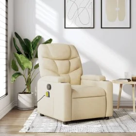 Sillón de masaje reclinable de tela crema de , Sillones - Ref: Foro24-372462, Precio: 237,97 €, Descuento: %
