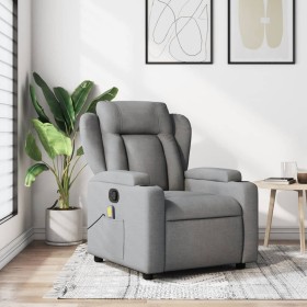 Sillón reclinable de masaje de tela gris claro de , Sillones - Ref: Foro24-372415, Precio: 218,57 €, Descuento: %