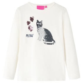 Camiseta niños manga larga diseño gato de lentejue