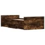 Bed frame with smoked oak headboard and footboard 90x190cm by , Beds and slatted bases - Ref: Foro24-3203814, Price: 172,87 €...