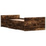 Bed frame with smoked oak headboard and footboard 90x190cm by , Beds and slatted bases - Ref: Foro24-3203814, Price: 170,91 €...
