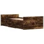 Bed frame with smoked oak headboard and footboard 90x190cm by , Beds and slatted bases - Ref: Foro24-3203814, Price: 172,87 €...