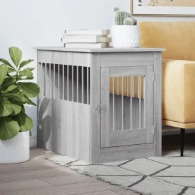 Hundekäfig aus grauem Holzwerkstoff Sonoma 55x80x68 cm von , Hundehütten - Ref: Foro24-838328, Preis: 87,89 €, Rabatt: %