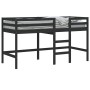 Cama alta de niños escalera madera maciza pino negra 90x190 cm de , Camas y somieres - Ref: Foro24-835894, Precio: 182,60 €, ...