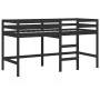Children's loft bed ladder solid black pine wood 90x190 cm by , Beds and slatted bases - Ref: Foro24-835894, Price: 180,19 €,...