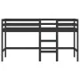 Children's loft bed ladder solid black pine wood 90x190 cm by , Beds and slatted bases - Ref: Foro24-835894, Price: 180,19 €,...