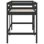 Cama alta de niños escalera madera maciza pino negra 90x190 cm de , Camas y somieres - Ref: Foro24-835894, Precio: 182,60 €, ...