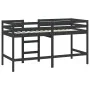 Children's loft bed ladder solid black pine wood 90x190 cm by , Beds and slatted bases - Ref: Foro24-835894, Price: 180,19 €,...