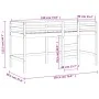 Children's loft bed ladder solid black pine wood 90x190 cm by , Beds and slatted bases - Ref: Foro24-835894, Price: 180,19 €,...