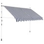 Blue and white striped manual retractable awning 300 cm by vidaXL, Awnings - Ref: Foro24-43222, Price: 84,28 €, Discount: %