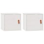 Armarios de pared 2 uds madera maciza pino blanco 31,5x30x30 cm