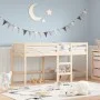 Cama alta de niños con escalera madera maciza pino 90x200 cm de , Camas y somieres - Ref: Foro24-835889, Precio: 171,31 €, De...