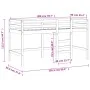 Cama alta de niños con escalera madera maciza pino 90x200 cm de , Camas y somieres - Ref: Foro24-835889, Precio: 171,31 €, De...