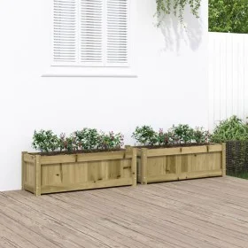 Outdoor planters 2 units made of impregnated pine wood by , Pots and planters - Ref: Foro24-837458, Price: 110,40 €, Discount: %