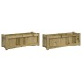Outdoor planters 2 units made of impregnated pine wood by , Pots and planters - Ref: Foro24-837458, Price: 117,65 €, Discount: %