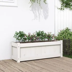 Pflanzkübel aus massivem Kiefernholz weiß 90x31x31 cm von , Töpfe und Pflanzgefäße - Ref: Foro24-837451, Preis: 55,81 €, Raba...