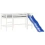 Children's high bed with slide solid white wood 90x190 cm by , Beds and slatted bases - Ref: Foro24-835911, Price: 299,33 €, ...