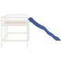 Children's high bed with slide solid white wood 90x190 cm by , Beds and slatted bases - Ref: Foro24-835911, Price: 299,33 €, ...