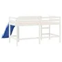Children's high bed with slide solid white wood 90x190 cm by , Beds and slatted bases - Ref: Foro24-835911, Price: 299,33 €, ...