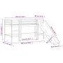 Children's high bed with slide solid white wood 90x190 cm by , Beds and slatted bases - Ref: Foro24-835911, Price: 299,33 €, ...