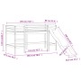 Kinderhochbett mit weißer Massivholzrutsche 90x190 cm von , Betten und Lattenroste - Ref: Foro24-835911, Preis: 303,01 €, Rab...