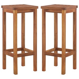 Kitchen stools 2 units solid acacia wood by , Garden chairs - Ref: Foro24-44016, Price: 102,46 €, Discount: %