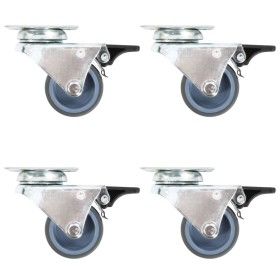 Double swivel wheels with double brakes 4 units 50 mm by , Material handling - Ref: Foro24-143439, Price: 18,86 €, Discount: %