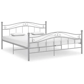 Gray metal bed frame 160x200 cm by , Beds and slatted bases - Ref: Foro24-325002, Price: 159,14 €, Discount: %