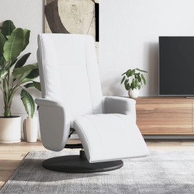 Sillón reclinable con reposapiés cuero sintético blanco de , Sillones - Ref: Foro24-356510, Precio: 233,35 €, Descuento: %
