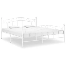 White metal bed frame 180x200 cm by , Beds and slatted bases - Ref: Foro24-325004, Price: 203,11 €, Discount: %