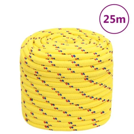 Yellow polypropylene boat rope 16 mm 25 m by , Ropes and metal cords - Ref: Foro24-152625, Price: 27,68 €, Discount: %