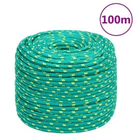 Green polypropylene boat rope 8 mm 100 m by , Ropes and metal cords - Ref: Foro24-152715, Price: 31,73 €, Discount: %
