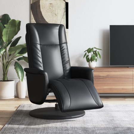 Recliner chair with footrest in black synthetic leather by , Armchairs - Ref: Foro24-356509, Price: 230,83 €, Discount: %