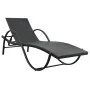 Garden lounger with cushion and black synthetic rattan table by vidaXL, Loungers - Ref: Foro24-42886, Price: 153,84 €, Discou...
