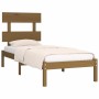 Estructura de cama madera maciza marrón miel 100x200 cm