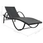 Garden lounger with cushion and black synthetic rattan table by vidaXL, Loungers - Ref: Foro24-42886, Price: 153,84 €, Discou...