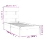Estructura de cama madera maciza marrón miel 100x200 cm